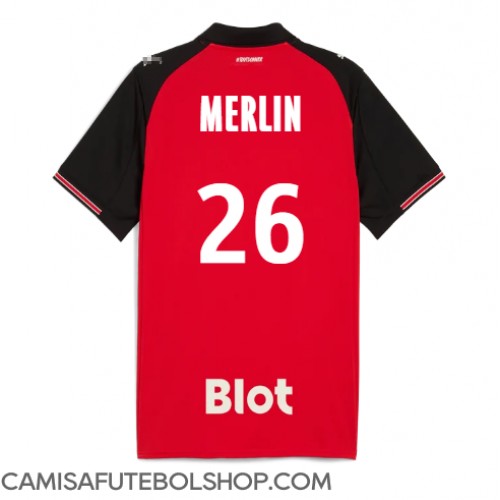 Camisa de time de futebol Stade Rennais Quentin Merlin #26 Replicas 1º Equipamento 2025-26 Manga Curta